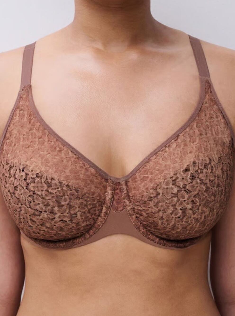 Chantelle NORAH 38DDD SEAMLESS COMFORT Super Soft BRA Brown Underwire 13F1 $88